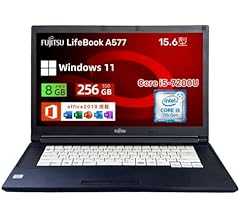 【整備済み品】富士通 ノートパソコン LifeBook A577 15.6型/第7世代CPU Core i5-7200U@2.5GHz/8GBメモリ/SSD 256GB/DVDマルチドライブ/Wi-Fi/HDMI/Windows 11&Offic…