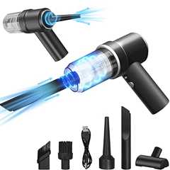 【2023年新登場 & 超強力モーター】 ハンディクリーナー 多機能ミニ掃除機 車用掃除機 コードレス 車用 カークリーナーパワフル USB充電式はんでい 乾湿両用 13000PA 強力吸引力小型クリーナー高速充电 低噪音对策 LED照 3in1電動エアーポンプ機能付き 車載ミニポータブルコードレス掃除機 軽量/業務用/キーボード掃除/車内清掃/家具//家庭用 ブラック