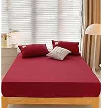 طقم ملاية استيك سادة للفنادق والمنازل والقري السياحية مكون من ثلاث قطع من QBED (نبيتي, 120 * 200 * 30 سم)