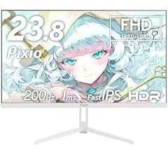 Pixio PX248 Wave White ゲーミングモニター 白 ホワイト 23.8インチ 200Hz FHD スピーカー内蔵 2年保証 30日間返品保証