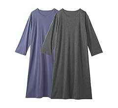 [ニッセン] ルームウェア ワンピース セット 2枚組 長袖 綿混 ゆったり レディース 春 秋