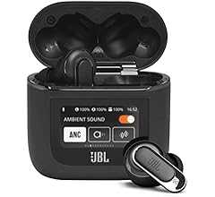JBL TOUR PRO 2 ワイヤレスイヤホン bluetooth ハイブリッド ノイズキャンセリング/マルチポイント/IPX5/ワイヤレス充電対応/スマートタッチディスプレイ搭載/ブラック/JBLTOURPRO2BLK 小