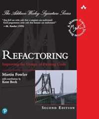 Book cover Refactoring: Improving the Design of Existing Code (2nd Edition) (Addison-Wesley Signature Series (Fowler))