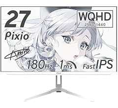 Pixio PX278 WAVE White ゲーミングモニター 27インチ 180Hz WQHD ホワイト 白 かわいい