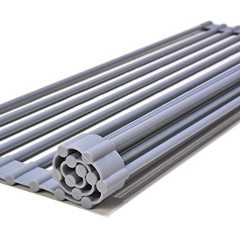 水切りラック 折りたたみ 水切り [Latuna] くるくるスッキリラック 抗菌 コンパクト 錆びない シリコン シンク 省スペース 食器 プレート ワイド 乾燥 (52ｘ33cm)