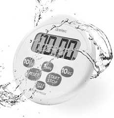 dretec(ドリテック) キッチンタイマー ストップウオッチ マグネット 防水 時計付き ホワイト