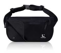 [公式] セキュリポ（SECURIPO）セキュリティポーチ 独自2重ポケット×スマート防犯デザイン パスポートケース スキミング防止 撥水 メンズ レディース LiberFlyer リバーフライヤー 海外旅行 よくあるトラブル10選と対応策コラム付き (ブラック（黒ジッパー）)