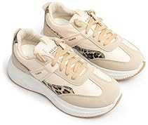 حذاء رياضي عصري للنساء - حذاء مشي كاجوال خفيف الوزن، حذاء تدريب مريح برباط للارتداء اليومي R5