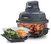 Ninja Crispi Portable Glass Air Fryer Cooking System – 4-Qt & 6-Cup CleanCrisp Containers, Nontoxic, Leak-Proof, Dishwasher…