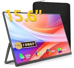 モバイルモニター 15.6インチ 保護ケース付き Vimonic モバイルディスプレイ 125%広色域 ポータブルモニター FHD 1920*1080 IPS液晶パネル ポータブルディスプレイ 自立型スタンド 薄型・超軽量 二つのVESA穴 US…