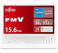 FMV 富士通 【アウトレット】 ノートパソコン WA1/J2 (MS Office 2024/Win 11/15.6型/Core i5/16GB/SSD 512GB) AHシリーズ FMVWJ2A15W_AZ