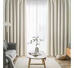 AIFY カーテン 4枚セット 1級 遮光 小窓 ドレープカーテン UVカット 形態記憶加工済み 断熱 節電対策 昼夜目隠し 保温 おしゃれ 洗える 洗濯機対応 (カーテン2枚 レース2枚) 幅100cm×丈200cm ベージュ