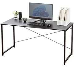 サンワダイレクト パソコンデスク 幅140×奥行60cm モニターアーム対応 机 PCデスク 組立簡単 ブラック 100-DESKF005BK3