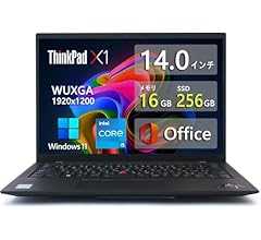 【整備済み品】 ThinkPad X1 Carbon Gen9 (2021年モデル) ■14型WUXGA IPS液晶 (1920x1200) タッチパネル - 第11世代Core i5-16GBメモリ - SSD 256GB - Webカメラ -…