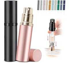 アトマイザー 【anan掲載・21カラー展開・ワンタッチ補充・持ち運び便利】 香水 アトマイザー 持ち運び 漏れない 詰め替え ボトル 5ml 底部充填 小分け ミニ 持ち歩きボトル 入れ替え 携帯 回転 香水用 容器 男女兼用 (シャドウブラッ…