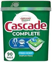 Cascade Dishwasher Detergent Pods, Complete Actionpacs Dishwasher Pods, Fresh Scent, 90 Count