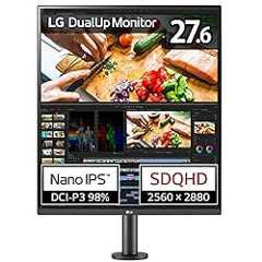 LG デュアルアップ モニター 28MQ780-B 27.6インチ/アスペクト比 16:18 SDQHD(2560×2880)/Nano IPS 非光沢/DCI-P3 98%/USB Type-C、HDMI×2、DisplayPort/スピーカー搭載/高さ調節、スイベル、ピボット