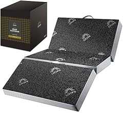 GOKUMIN マットレス【 高反発 180N 250N 2層構造グランマットレス】厚さ10cm 三つ折り ベッドマット 敷布団 硬め 折りたたみ 凸凹加工 高密度 34D 極眠 (セミダブル/ブラック) gmw