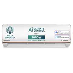 Haier 1 Ton 4 Star AI Climate Control Smart Split AC (3470W, Triple Inverter, Copper, Wi-Fi, 4-Way Swing, 7 in 1 Convertible, HD Filter, Cools at 60°C, 20 Mtrs Air Throw - HSU13K-PYAIR4BN-INV, White)