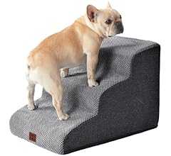 EHEYCIGA 犬 階段 ステップ ペット階段 ドッグステップ 犬 スロープ 高密度 滑り止め付き 安定性 カバー取り外し可能 洗える 小型犬適用 (3段,グレー)