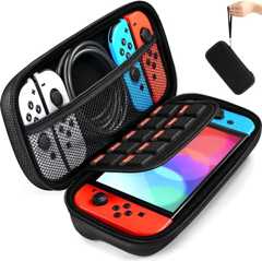 【Switch/Switch 有機ELモテルに対応】ケース iVoler switchに対応収納ケース ゲームカード/ケーブル/イヤホンなど全部収納可能 防塵 防水 耐衝撃 持ち運び便利 ブラック