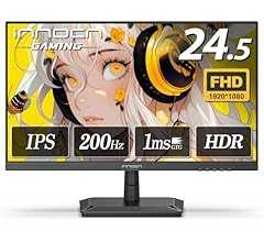 INNOCN ゲーミングモニター 24 .5インチ モニター 200Hz 180Hz フルHD IPSパネル 1MS応答速度 VRR対応 HDMI2.0/DP1.4 AdaptiveSync対応 傾き調整 非光沢 ディスプレイ VESA 100*…