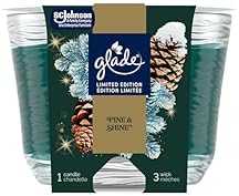 Glade Scented Candle, Pine & Shine, Limited Edition, 3-Wick Candle, Air Freshener Infused with Essential Oils for Home Frag…