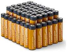 Amazon Basics 48 Pack AA High-Performance Alkaline Batteries, 10-Year Shelf Life, Easy to Open Value Pack