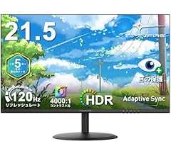 Minifire モニター 21.5インチ pcモニター 120Hz フルhd 非光沢 液晶ディスプレイ Adaptive Sync VESA対応 フレームレス HDMI*2 ブルーライト軽減 チルト調節可 ビジネス用 五年保証(HDMIケーブル…