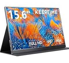 KEEPTIME モバイルモニター 15.6インチ 1920*1080 モバイルディスプレイ ポータブルモニター IPS液晶パネル 非光沢画面 薄型 軽量 マグネット保護カバー付き USB Type-C ミニHDMI PS4/XBOX/Sw-it…