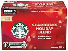 Starbucks Holiday Blend, Medium Roast Coffee, Single Serve Keurig Certified K-Cup Pods for Keurig Brewers, 10 Count