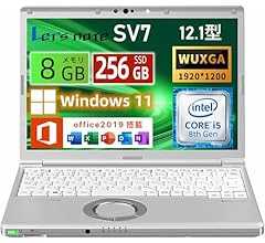 【整備済み品】 ノートパソコン Let's note CF-SV7 軽量化 Windows 11 & Office 2019搭載 ノートPC 12.1インチ WUXGA(1920×1200) 第8世代Core i5-8250U/メモリ 8GB/S…