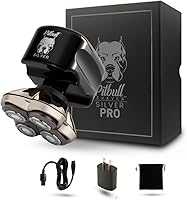 Skull Shaver Pitbull Silver PRO: Electric Head Shaver for Men, Wet & Dry Bald Head Shaver with Ergonomic Design -...