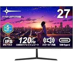 Minifire モニター27インチ 120Hz フルHD 1920x1080 IPSパネル ディスプレイ USB-Type C/HDMI スピーカー内蔵 Adaptive Sync OD 5ms HDR10 sRGB 110% ブルーライト軽減…
