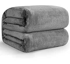 Hansleep 毛布 シングル 冬用 ブランケット マイクロファイバー 柔らかく肌触り フランネル 洗える 静電防止 四季適用 (140x200,グレー)