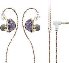 NICEHCK DB2 イヤモニ型イヤホン カナル型 1DD+1BA ダイナミックドライバー1基+バランスドアーマチュア型ドライバー1基 0.78mm 2Pin 3.5mmプラグ 有線 耳掛け式 リケーブルイヤホン 高遮音性 hifiイヤホン(紫マイクなし)