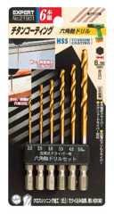 イチネンアクセス Expert 鉄工ドリル 6本組 鉄工用ドリル 21901 六角軸 2.0~5.0mm チタンコート