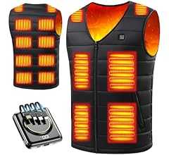 [Forticu] 電熱ベスト 加熱 【16箇所発熱・超速暖】 ヒーターベスト 3段階温度調整 USB給電式 冬用 防寒 軽量 男女兼用 日本製繊維ヒーター 急速発熱 ヒートジャケット 丸洗いOK 通勤通学/作業用