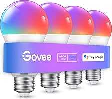Govee Smart Light Bulbs, Color Changing Light Bulb, Work with Alexa and Google Assistant, 16 Million Colors RGBWW, WiFi...