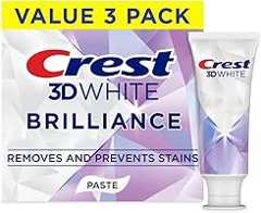Crest 3D White Brilliance Bright Mint Teeth Whitening Toothpaste, 4.3 oz Pack of 3, 100% More Surface Stain Removal, 24...
