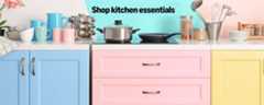 Promotional banner featuring kitchen essential products