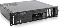 RackChoice 2U Server Chassis Short Depth 14.17" Front I/O with 2 x 3.5“ (int.) mATX M/B,Support ATX PSU with Either top...