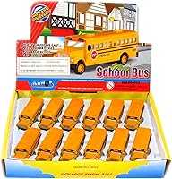 🚌 KiNSFUN Classic Mini School Bus 2.5 Inches Die Cast Metal Model Key Chain Box Of 12