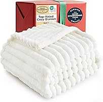 Bedsure GentleSoft White Throw Blanket for Couch - Cozy Blanket for Women, Cute Fleece Throw for Girls, Christmas...