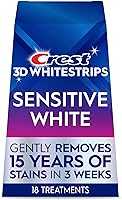 Crest 3D Whitestrips Sensitive At-Home Teeth Whitening Kit, 18 Treatments, Gently Removes 15 Years of Stains, Crest...