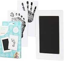 Pearhead Newborn Baby Handprint and Footprint Kit - No Mess Clean-Touch Ink Pad With Impression Cards, Safe for Skin,...