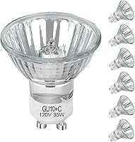 Lacnooe GU10 Halogen 35W Bulbs, 6 Pack GU10+C 120V 35W Halogen Light Bulbs with Long Lasting Lifespan, Dimmable MR16...