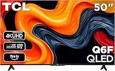 TCL 50-Inch Q6 QLED 4K UHD Smart TV with Fire TV (50Q651F, 2025 Model) Dolby Vision, HDR PRO+, Dolby Atmos, Alexa Built-in with Voice Remote, Apple AirPlay 2 Compatibility, Streaming Television