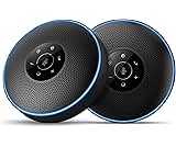 EMEET M220 スピーカーフォン 2台セット 会議用マイクスピーカー 連結機能 8-16名程度の中大会議用 360˚全方向集音 ノイズのキャンセリング USB/Bluetooth/AUX対応 位置検出機能 LED指示 web会議用・多人数遠隔会議用・セミナー・家族会話用 Skype/ZOOM/Facetime/Wechat通話アプリ対応 M220 ブラック