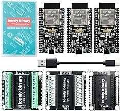 Lonely Binary 3-Pack ESP32 Gold Edition Kit WiFi Bluetooth Dual-Core MCU with Breakout Boards (Screw/Non-Screw Expansion B...